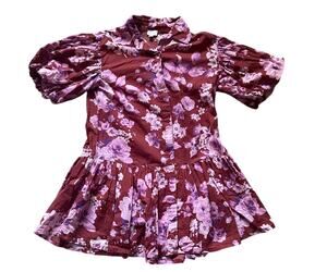 WKND WYFR Floral Dress Future Is So Bright Drop Waist Size XS Mini Cotton Resort